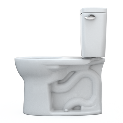 TOTO CST775CEFRG#01 Drake Two-Piece Round 1.28 Gpf Universal Height Tornado Flush Toilet With Cefiontect - Cotton White