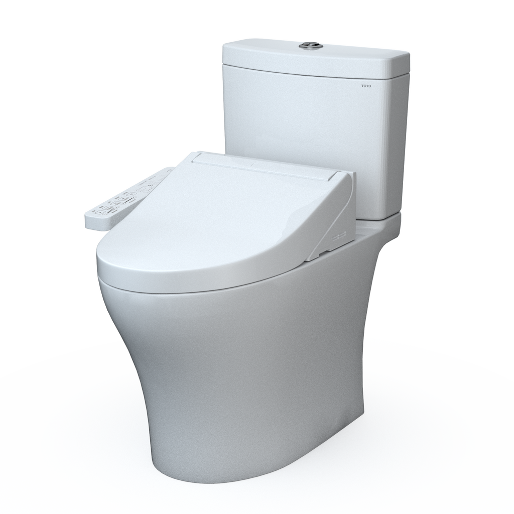 TOTO MW4463074CEMGN#01 Totowashlet+  Aquia Iv Two-Piece Elongated Dual Flush 1.28 And 0.9 Gpf Toilet And Washlet C2 Bidet Seat - Cotton White