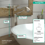 HANSGROHE 31303821 Metropol Classic Single-Hole Faucet 260 with Pop-Up Drain, 1.2 GPM - Brushed Nickel