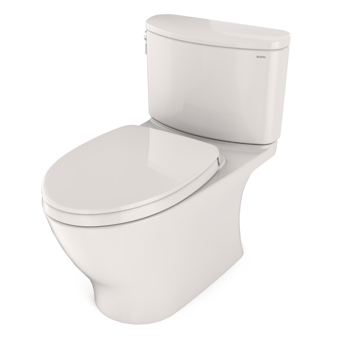 TOTO MS442124CEFG#11 Nexus Two-Piece Elongated 1.28 GPF Universal Height Toilet with CEFIONTECT and SS124 SoftClose Seat , Colonial White