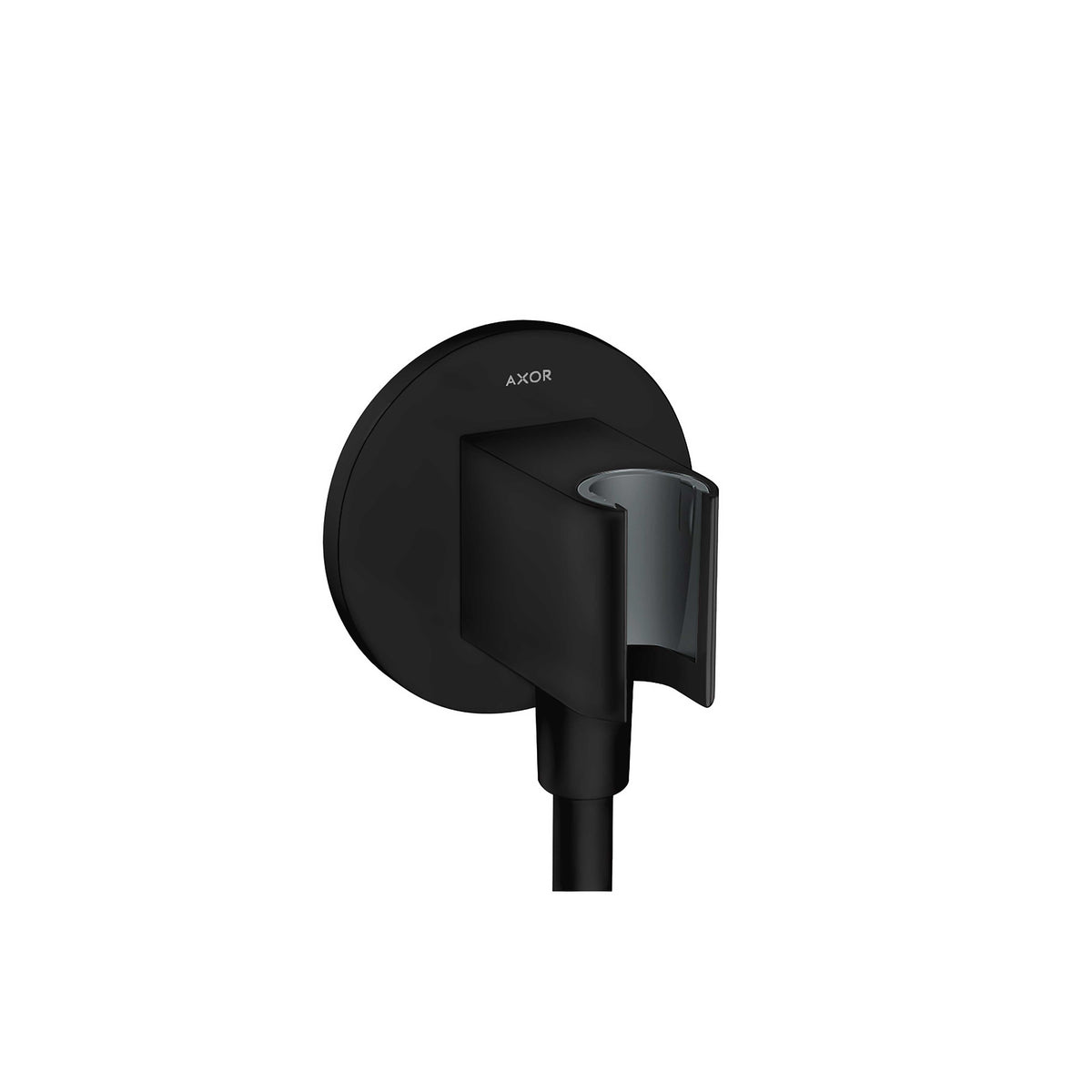 AXOR 36733671 ShowerSolutions Wall Outlet with Handshower Holder, Round - Matte Black