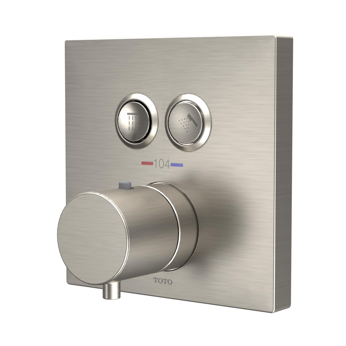 TOTO TBV02406U#BN Square Thermostatic Mixing Valve With 2-Function Shower Trim - Brushed Nickel
