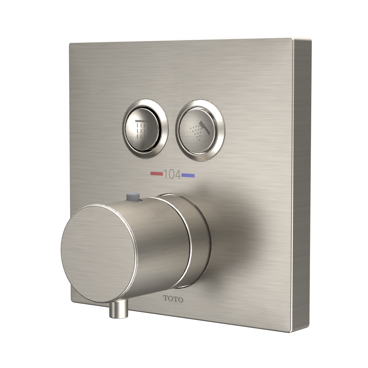 TOTO TBV02406U#BN Square Thermostatic Mixing Valve With 2-Function Shower Trim - Brushed Nickel