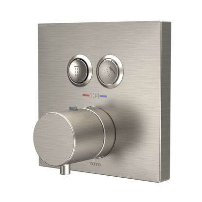 TOTO TBV02406U#BN Square Thermostatic Mixing Valve With 2-Function Shower Trim - Brushed Nickel
