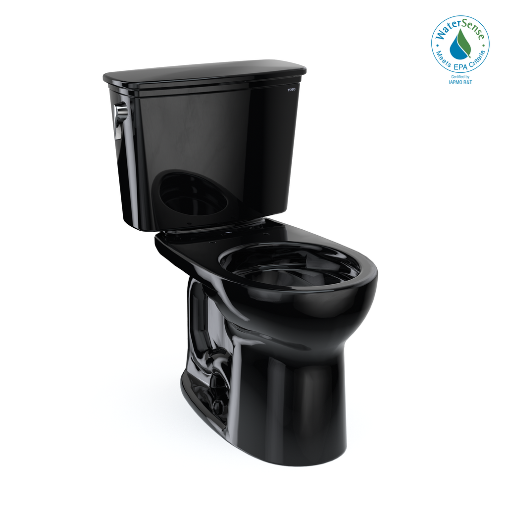TOTO CST785CEF#51 Drake Transitional Two-Piece Round 1.28 Gpf Universal Height Tornado Flush Toilet - Ebony