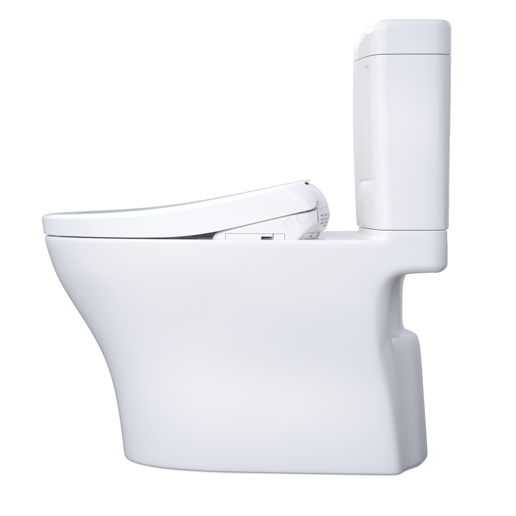 TOTO MW4364726CEMFGN#01 Washlet+ Aquia Iv Cube Two-Piece Elongated Dual Flush 1.28 And 0.9 Gpf Toilet With S7 Contemporary Bidet Seat - Cotton White