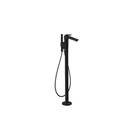 AXOR Citterio C Freestanding Tub Filler Trim with 1.75gpm Handshower- Cubic Cut in Matte Black