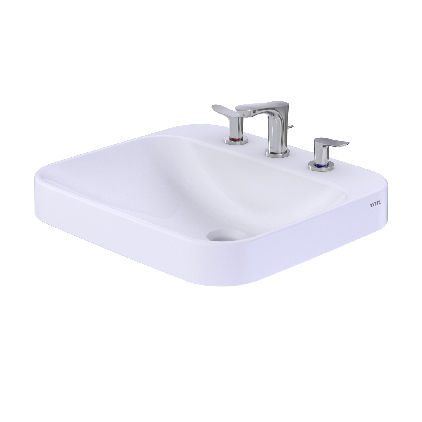 TOTO LT415.8G#01 Arvina Rectangular 20" Vessel Bathroom Sink with CEFIONTECT for 8 Inch Center Faucets , Cotton White