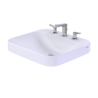 TOTO LT415.8G#01 Arvina Rectangular 20" Vessel Bathroom Sink With Cefiontect For 8 Inch Center Faucets - Cotton White