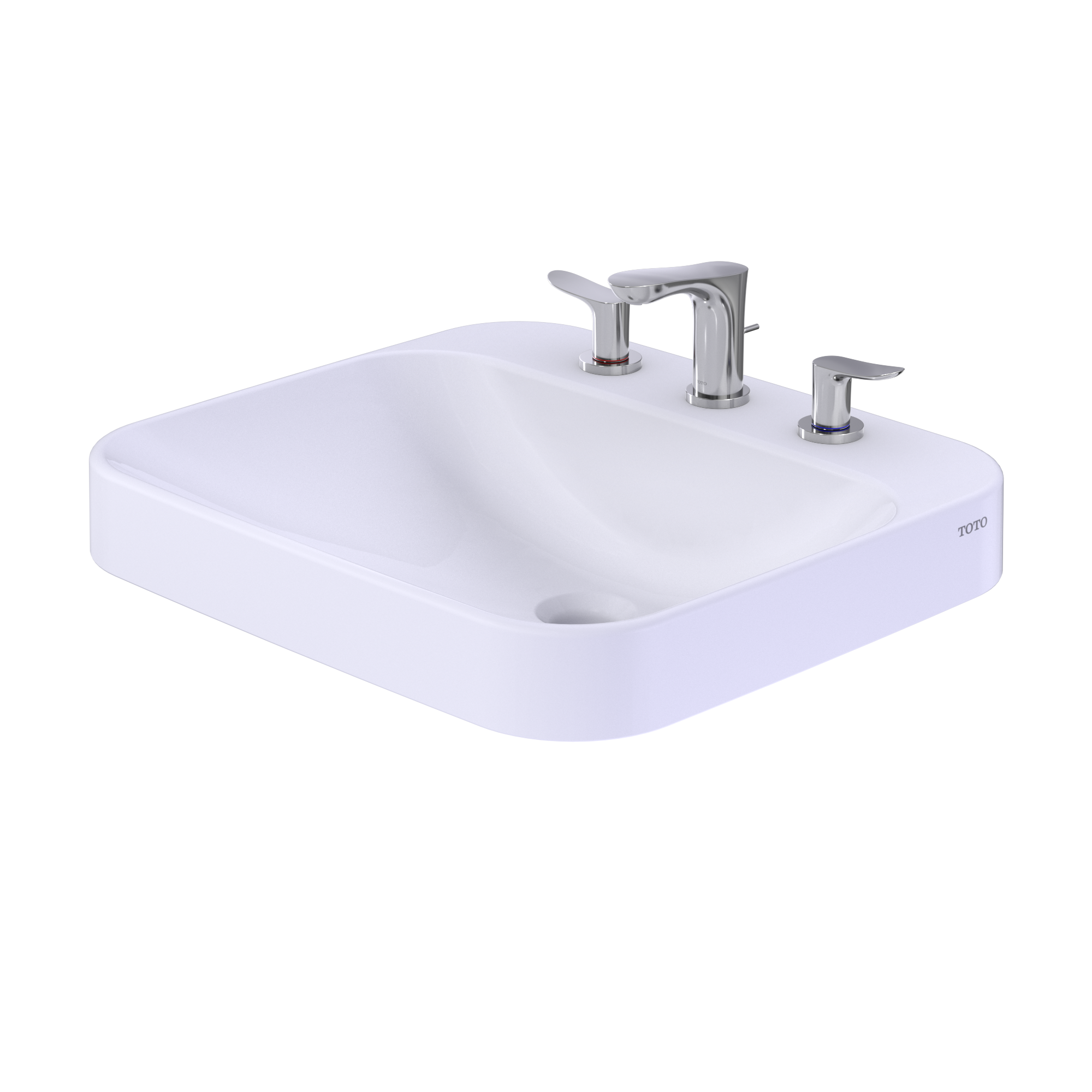 TOTO LT415.8G#01 Arvina Rectangular 20" Vessel Bathroom Sink With Cefiontect For 8 Inch Center Faucets - Cotton White