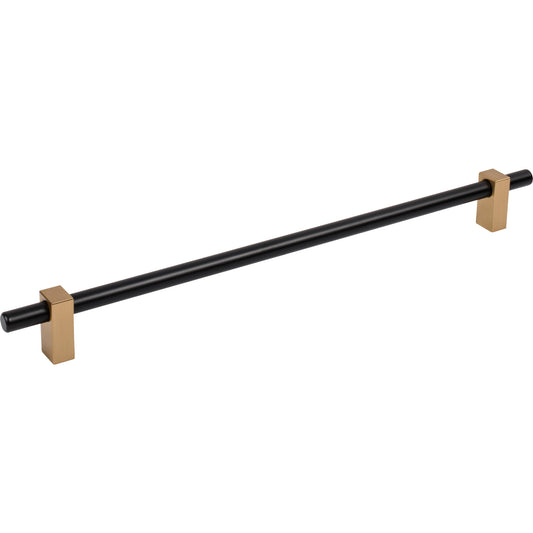 JEFFREY ALEXANDER 478-305MBSBZ Larkin 2 305 mm Center-to-Center Bar Pull - Matte Black w/Satin Bronze