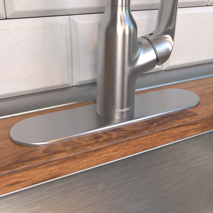 HANSGROHE 14019861  Base Plate for Single-Hole Kitchen Faucets, 10" - Stainless Steel Optic