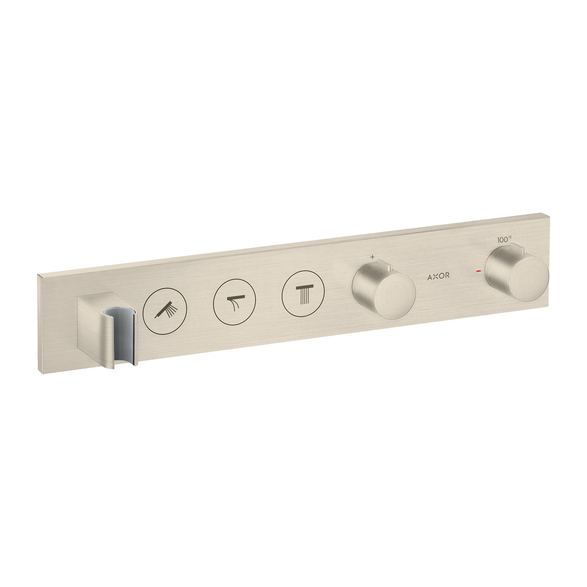 AXOR ShowerSolutions Thermostatic Module Trim Select for 3Functions in Brushed Nickel