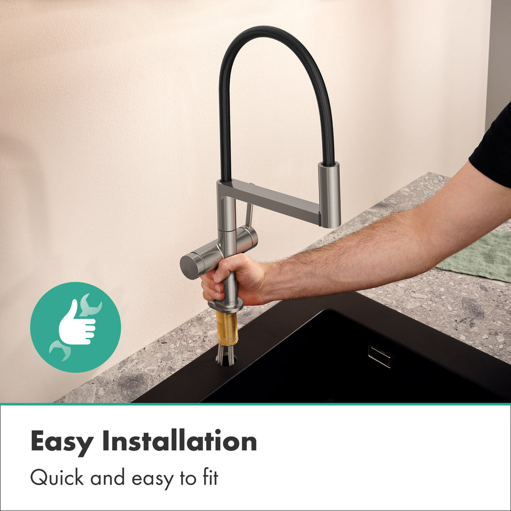 HANSGROHE 72861801 Talis N Semi-Pro PowderSpray Kitchen Faucet 1.75 GPM - Stainless Steel Optic