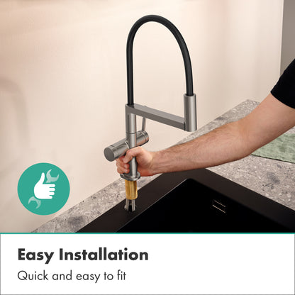 HANSGROHE 72861801 Talis N Semi-Pro PowderSpray Kitchen Faucet 1.75 GPM - Stainless Steel Optic