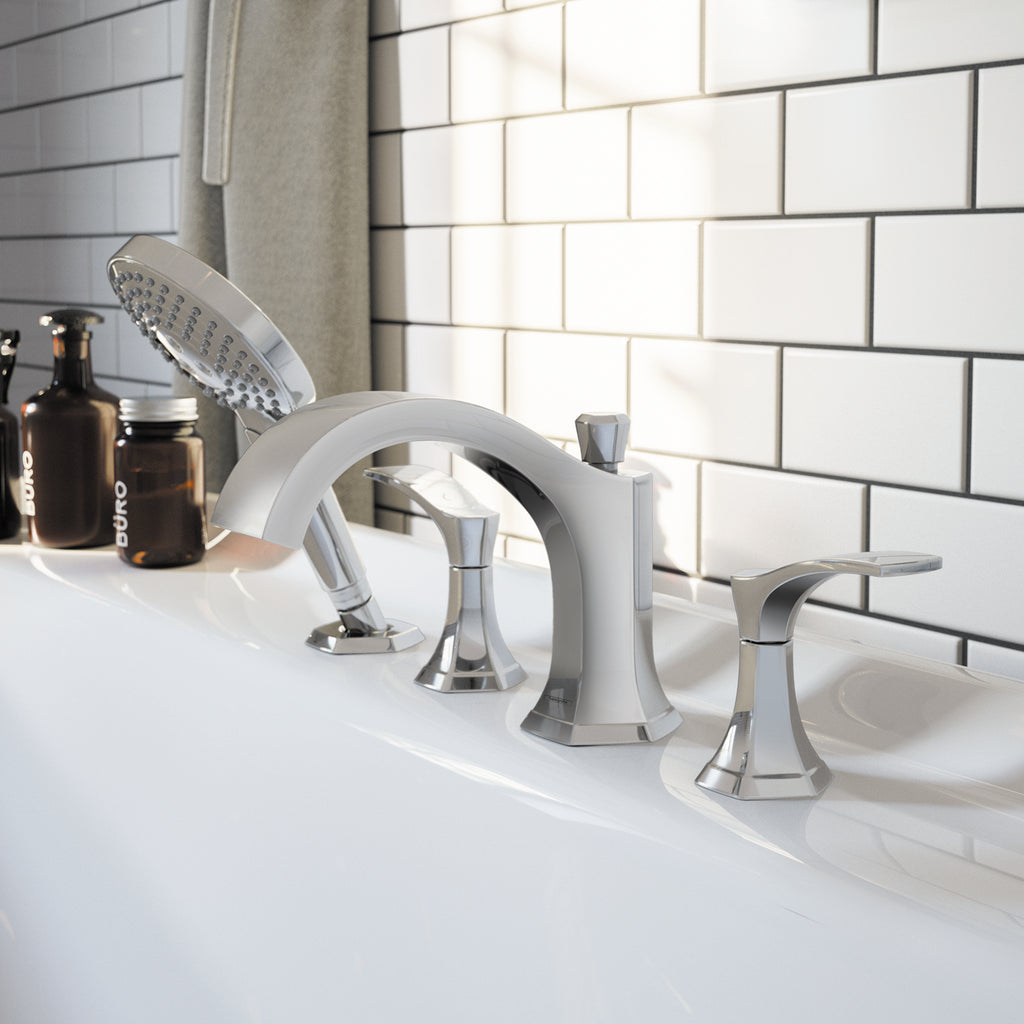 HANSGROHE 04817000 Locarno 4-Hole Roman Tub Set Trim with 1.75 GPM Handshower - Chrome
