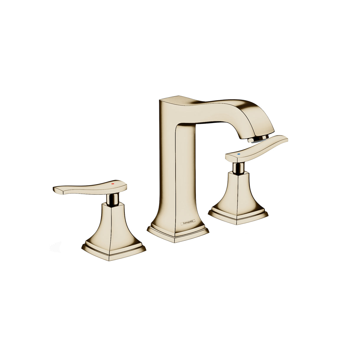 HANSGROHE 31331831 Metropol Classic Widespread Faucet 160 with Lever Handles and Pop-Up Drain, 1.2 GPM - Polished Nickel