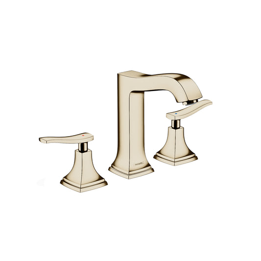 HANSGROHE 31331831 Metropol Classic Widespread Faucet 160 with Lever Handles and Pop-Up Drain, 1.2 GPM - Polished Nickel