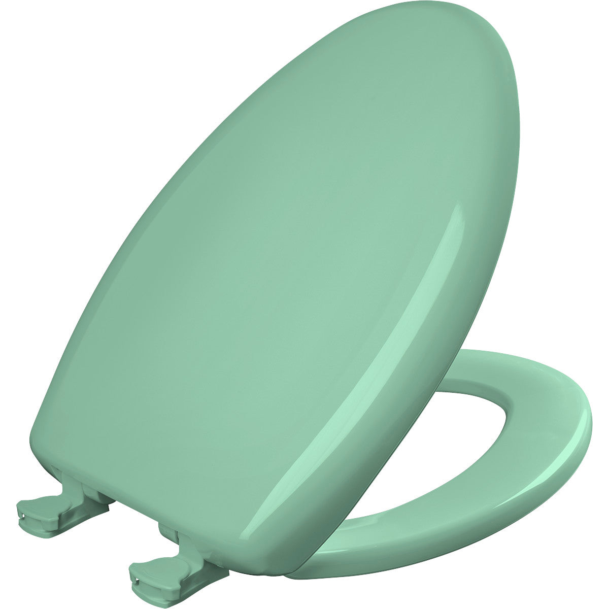 Bemis Elongated Plastic Toilet Seat in Ming Green with STA-TITE Seat Fastening System, Easy•Clean and  Whisper•Close Hinge