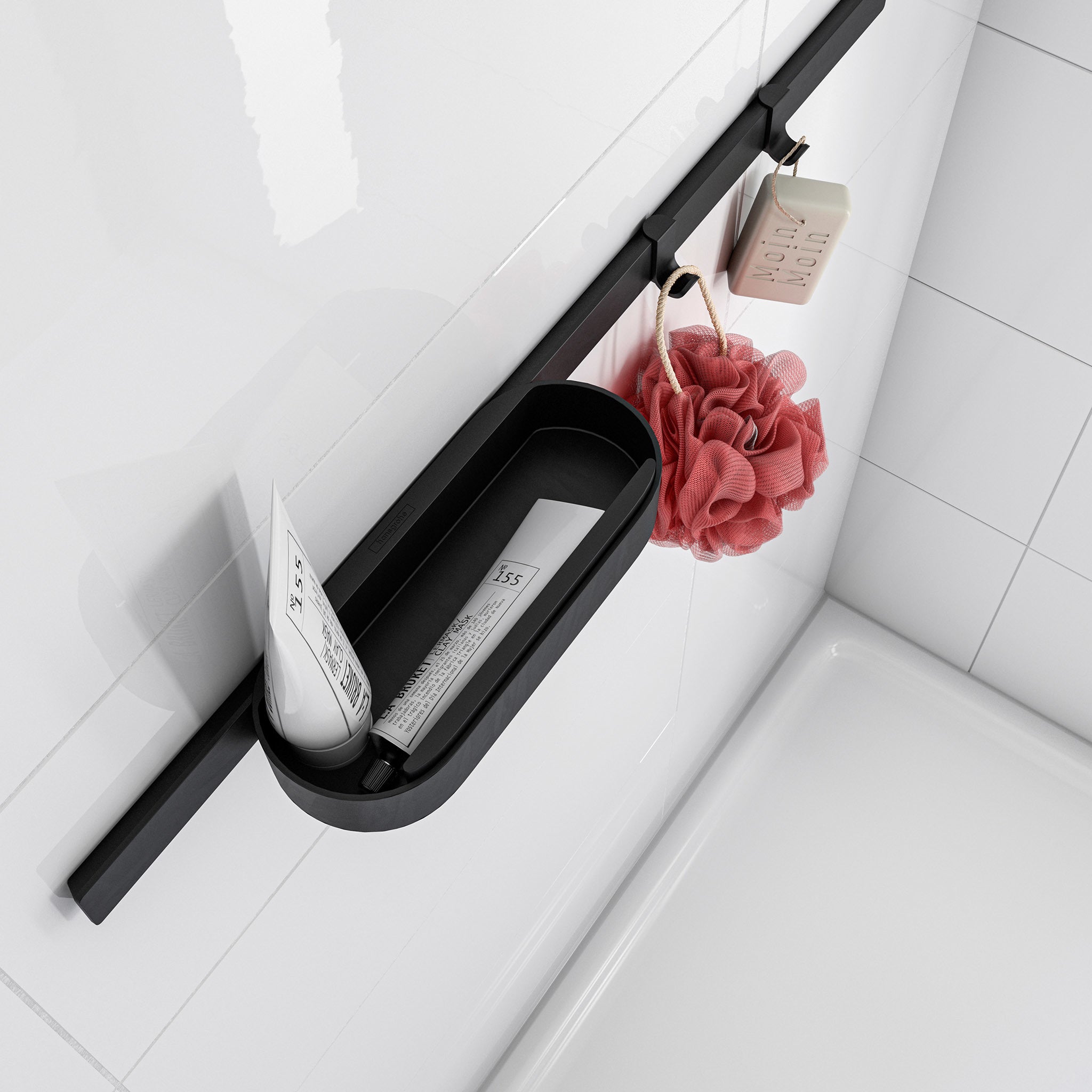 HANSGROHE 27914670 WallStoris Towel Hook- Wide - Matte Black