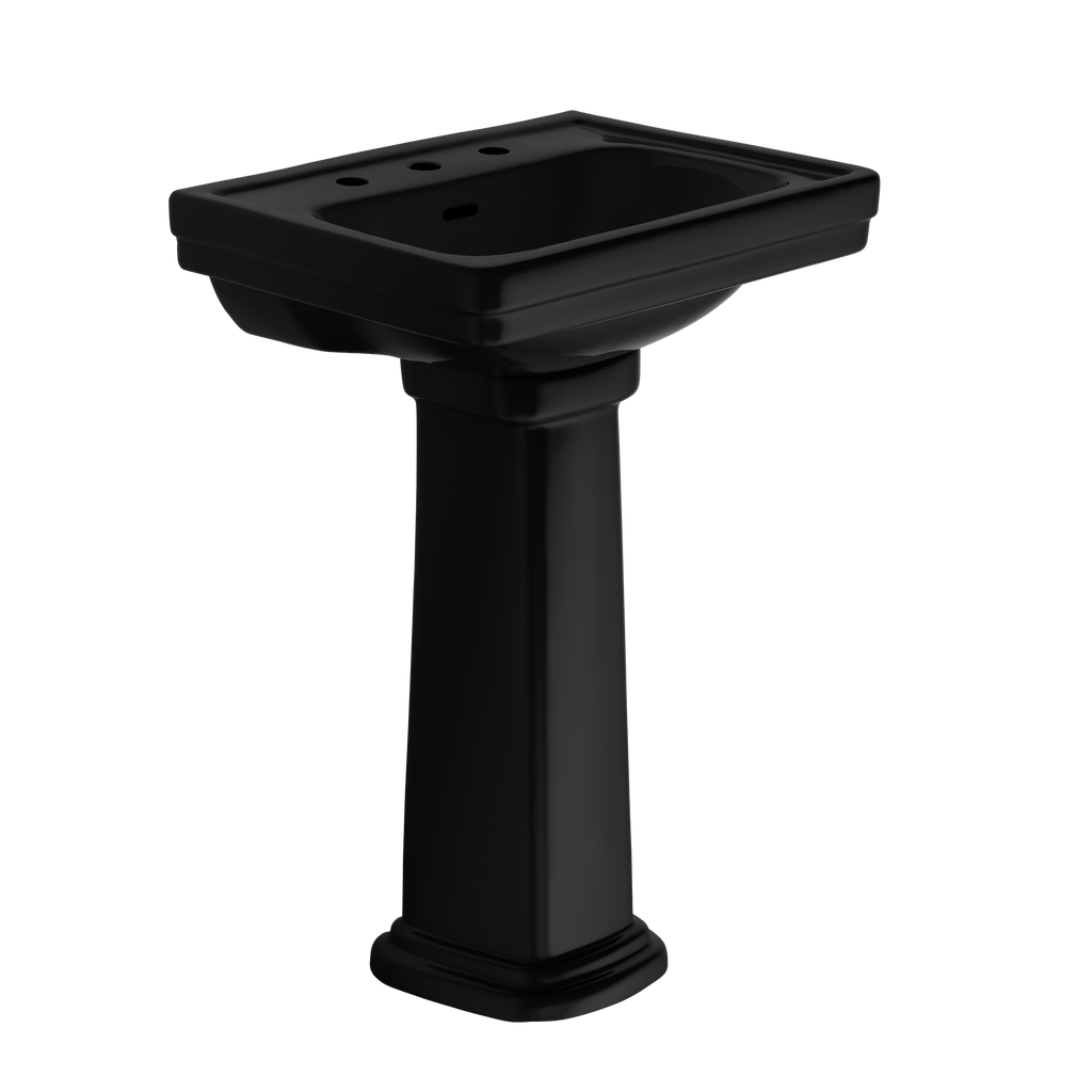 TOTO LPT532.8N#51 Promenade 24" X 19-1/4" Rectangular Pedestal Bathroom Sink For 8 Inch Center Faucets - Ebony