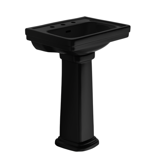 TOTO LPT532.8N#51 Promenade 24" X 19-1/4" Rectangular Pedestal Bathroom Sink For 8 Inch Center Faucets - Ebony