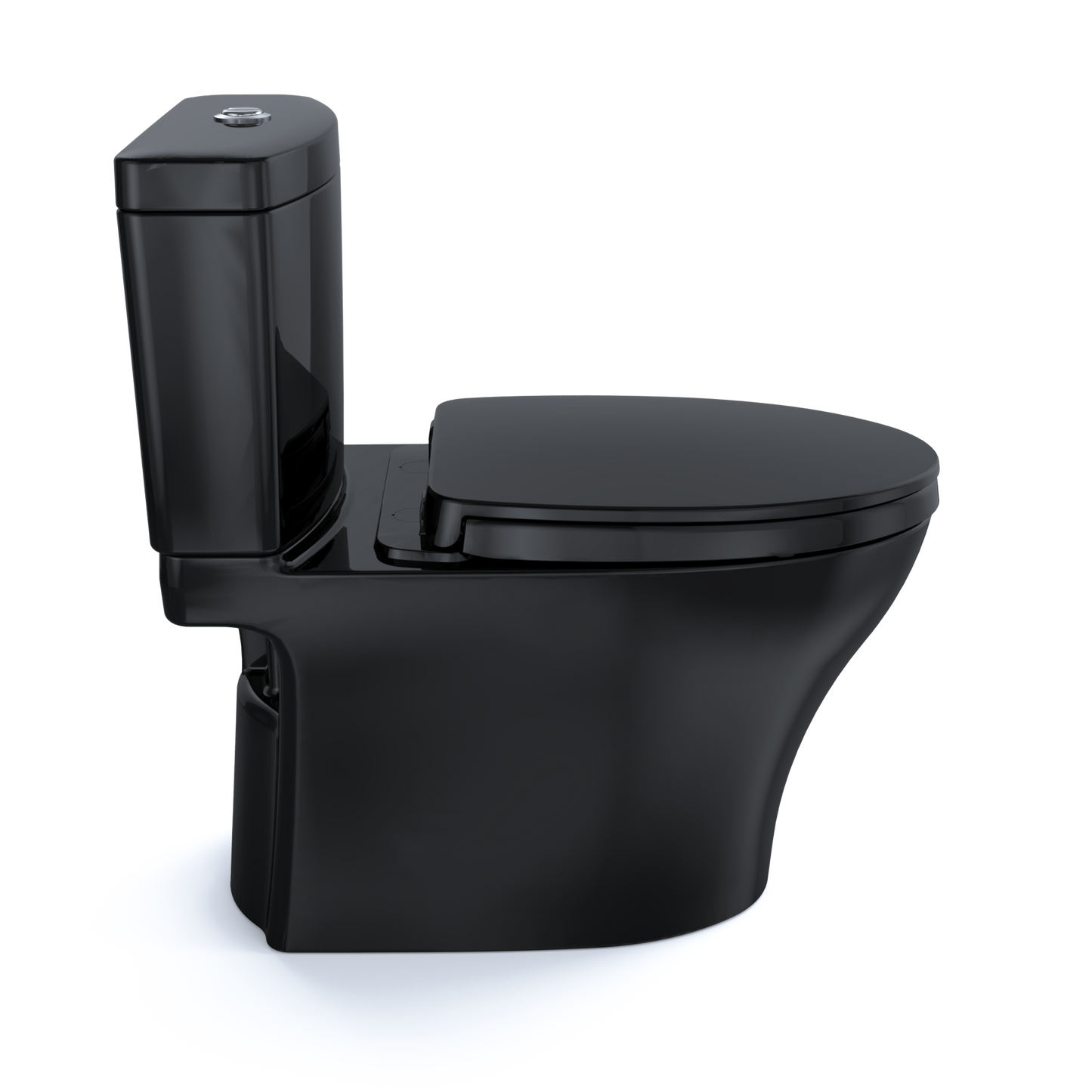 TOTO MS446124CEMFN#51 Aquia Iv Two-Piece Elongated Dual Flush 1.28 And 0.9 Gpf Universal Height Toilet - Ebony