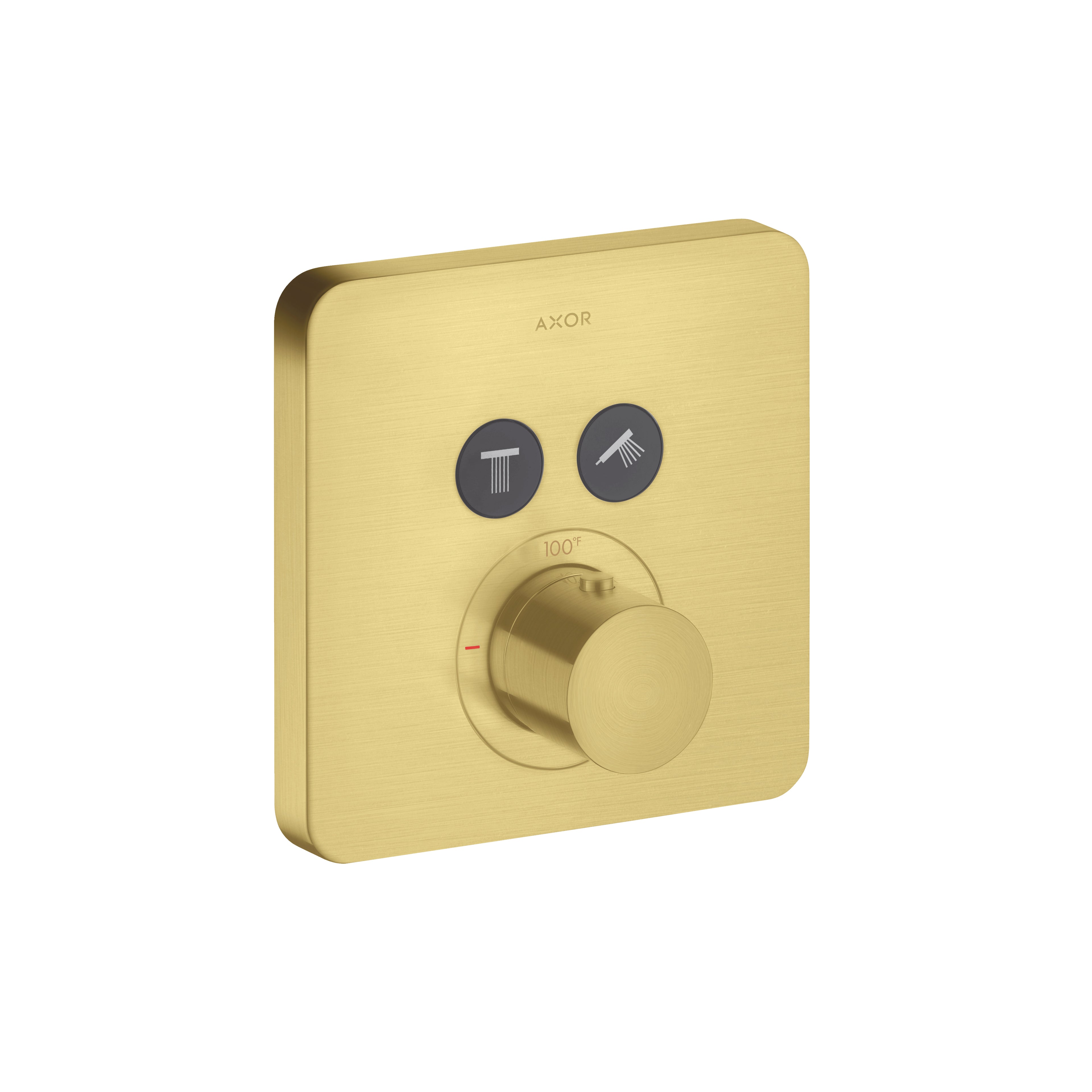 AXOR 36707251 ShowerSelect Thermostatic Trim SoftCube for 2 Functions - Brushed Gold Optic