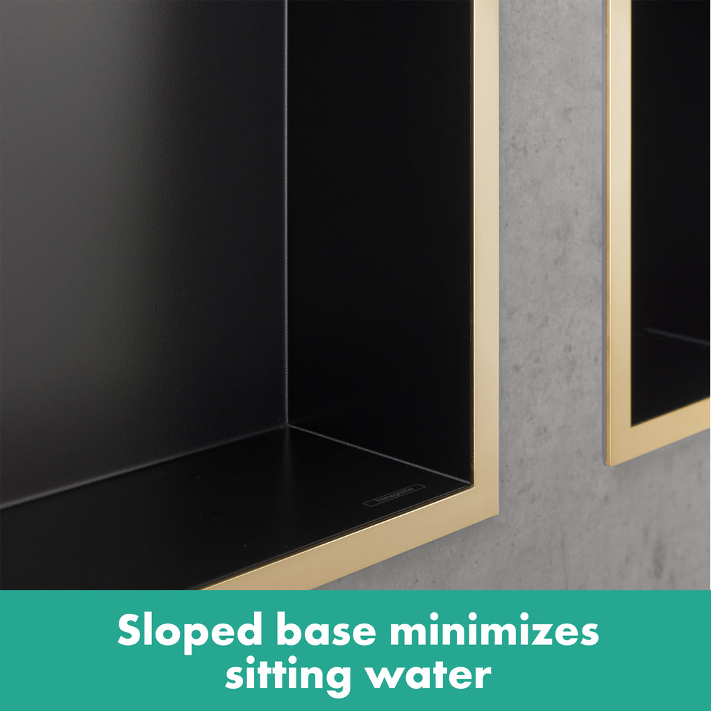 HANSGROHE 56094800 XtraStoris Individual Wall Niche Brushed Stainless Steel with Design Frame 12"x 6"x 4" - Brushed Stainless Steel