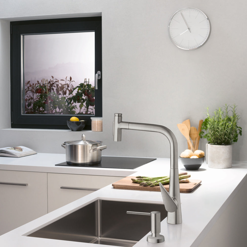 HANSGROHE 72823801 Talis Select S HighArc Kitchen Faucet, 2-Spray Pull-Out, 1.75 GPM - Stainless Steel Optic