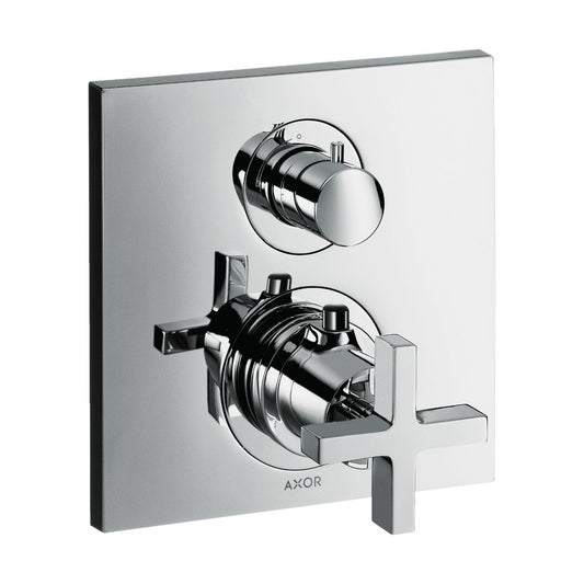 AXOR 39705001 Citterio Thermostatic Trim with Volume Control- Cross Handle - Chrome