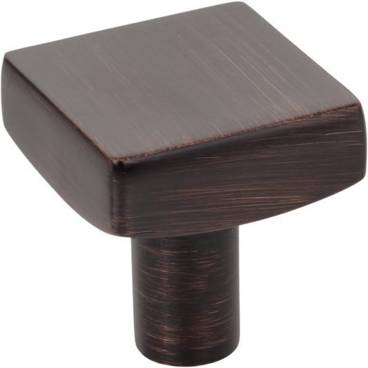 JEFFREY ALEXANDER 845DBAC Dominique 1-1/8" Length Square Knob - Brushed Oil Rubbed Bronze