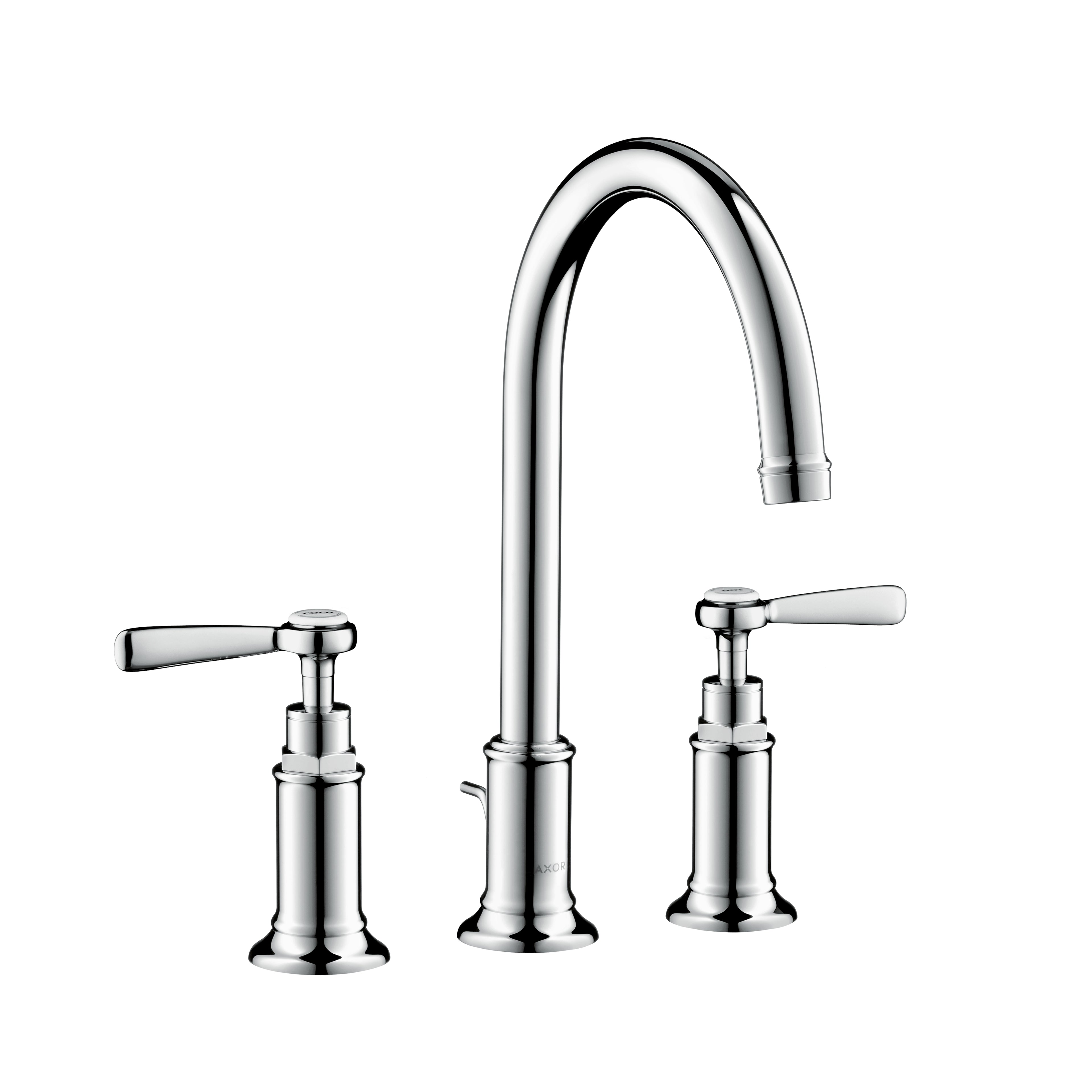 AXOR 16514001 Montreux Widespread Faucet 180 with Lever Handles and Pop-Up Drain, 1.2 GPM - Chrome