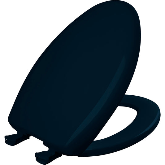 Bemis Elongated Plastic Toilet Seat in Navy with STA-TITE Seat Fastening System, Easy•Clean and  Whisper•Close Hinge