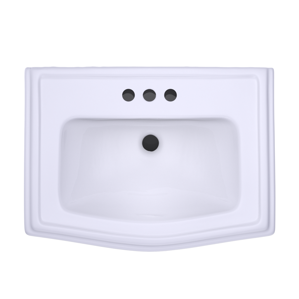 TOTO LPT780.4#01 Clayton Rectangular Pedestal Bathroom Sink for 4 Inch Center Faucets , Cotton White