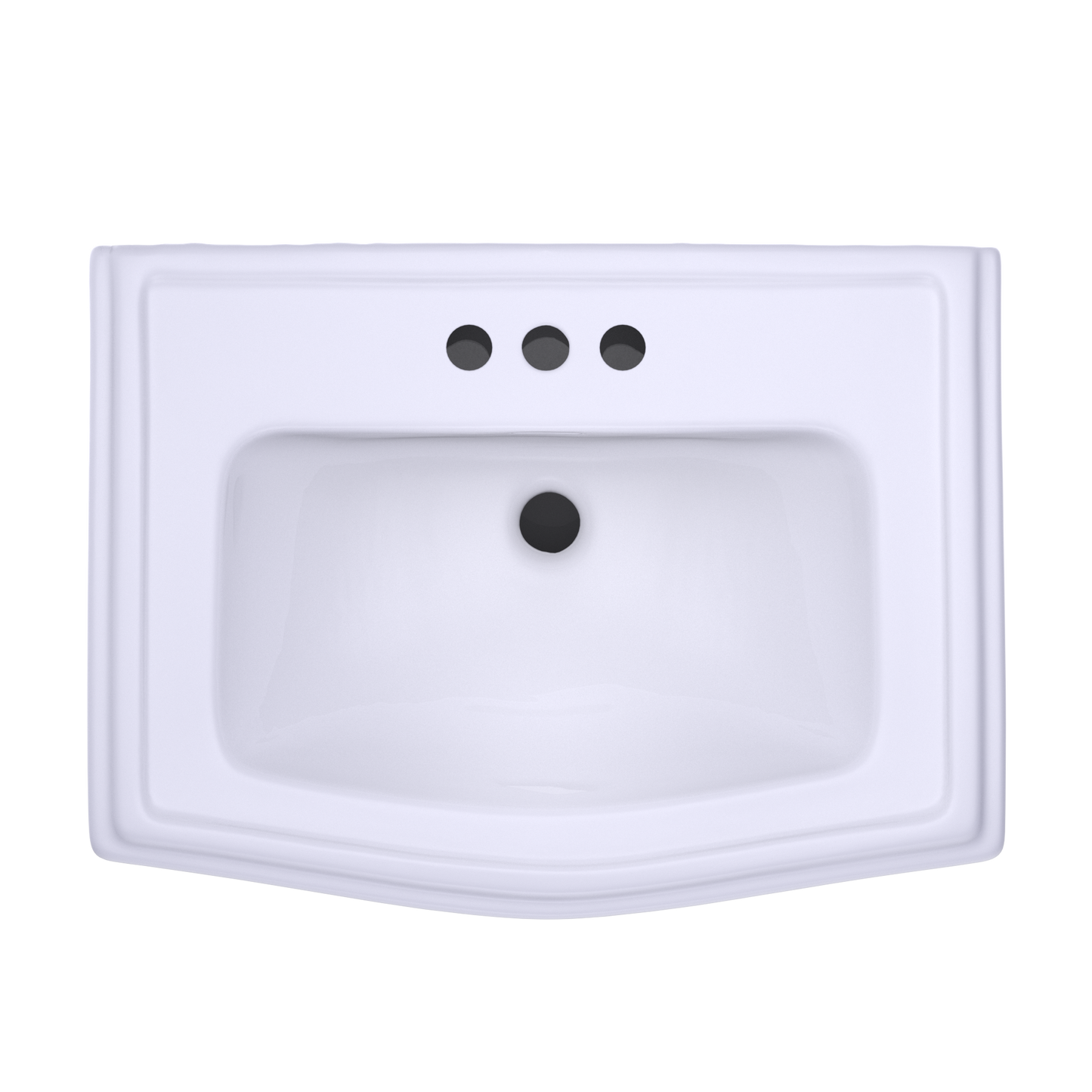 TOTO LPT780.4#01 Clayton Rectangular Pedestal Bathroom Sink for 4 Inch Center Faucets , Cotton White