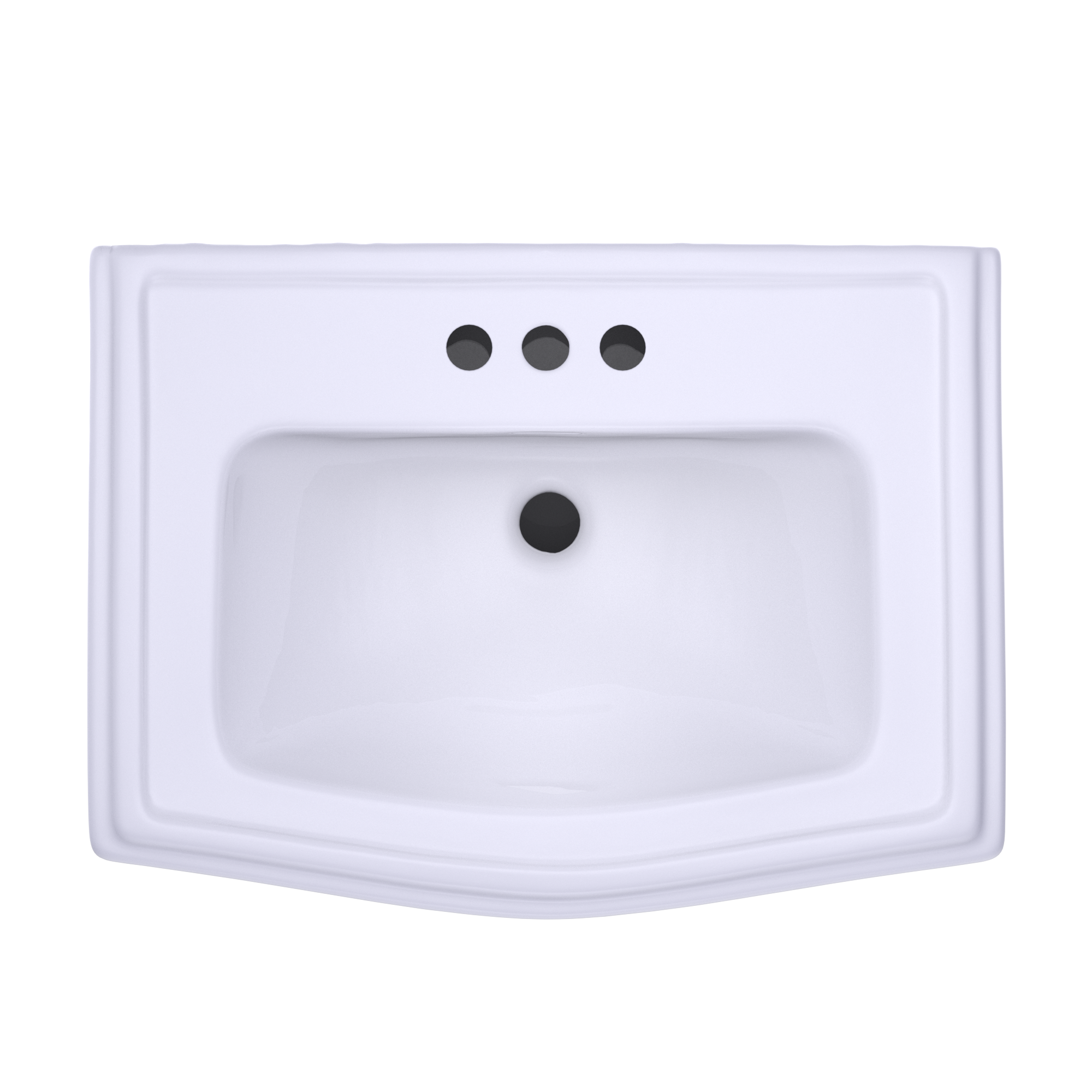 TOTO LPT780.4#01 Clayton Rectangular Pedestal Bathroom Sink for 4 Inch Center Faucets , Cotton White