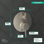 HANSGROHE 04230820 Ecostat Thermostatic Trim S with Volume Control - Brushed Nickel