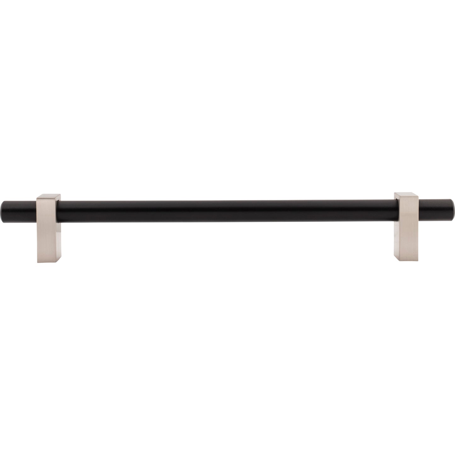 JEFFREY ALEXANDER 478-12MBSN Larkin 2 12" Center-to-Center Appliance Pull - Matte Black w/Satin Nickel