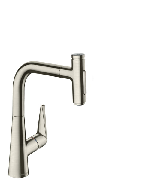 HANSGROHE 73868801 Talis Select S Prep Kitchen Faucet, 2-Spray Pull-Out with sBox, 1.75 GPM in Steel Optic