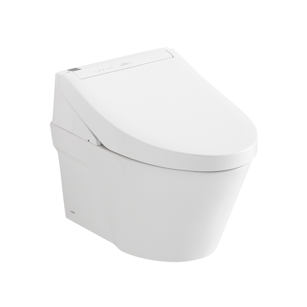 TOTO CWT4263084CMFG#MS Washlet+ Ap Wall-Hung Elongated Toilet And Washlet C5 And Duofit In-Wall 0.9 And 1.28 Gpf Dual-Flush Tank System - Matte Silver