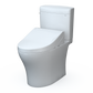 TOTO MW4363084CEMFGN#01 WASHLET+ Aquia IV Cube Two-Piece Elongated Dual Flush 1.28 and 0.9 GPF Toilet with C5 Bidet Seat , Cotton White