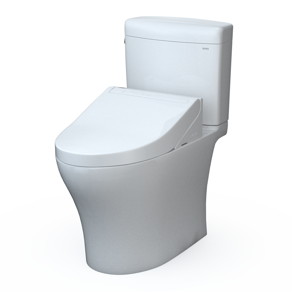 TOTO MW4363084CEMFGN#01 Washlet+ Aquia Iv Cube Two-Piece Elongated Dual Flush 1.28 And 0.9 Gpf Toilet With C5 Bidet Seat - Cotton White
