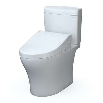 TOTO MW4363084CEMFGN#01 Washlet+ Aquia Iv Cube Two-Piece Elongated Dual Flush 1.28 And 0.9 Gpf Toilet With C5 Bidet Seat - Cotton White