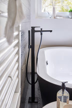 HANSGROHE 32532671 Metropol Freestanding Tub Filler Trim with Lever Handle and 1.75 GPM Handshower - Matte Black