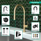 HANSGROHE 72800251 Talis N HighArc Kitchen Faucet, O-Style, 2-Spray Pull-Down, 1.75 GPM - Brushed Gold Optic