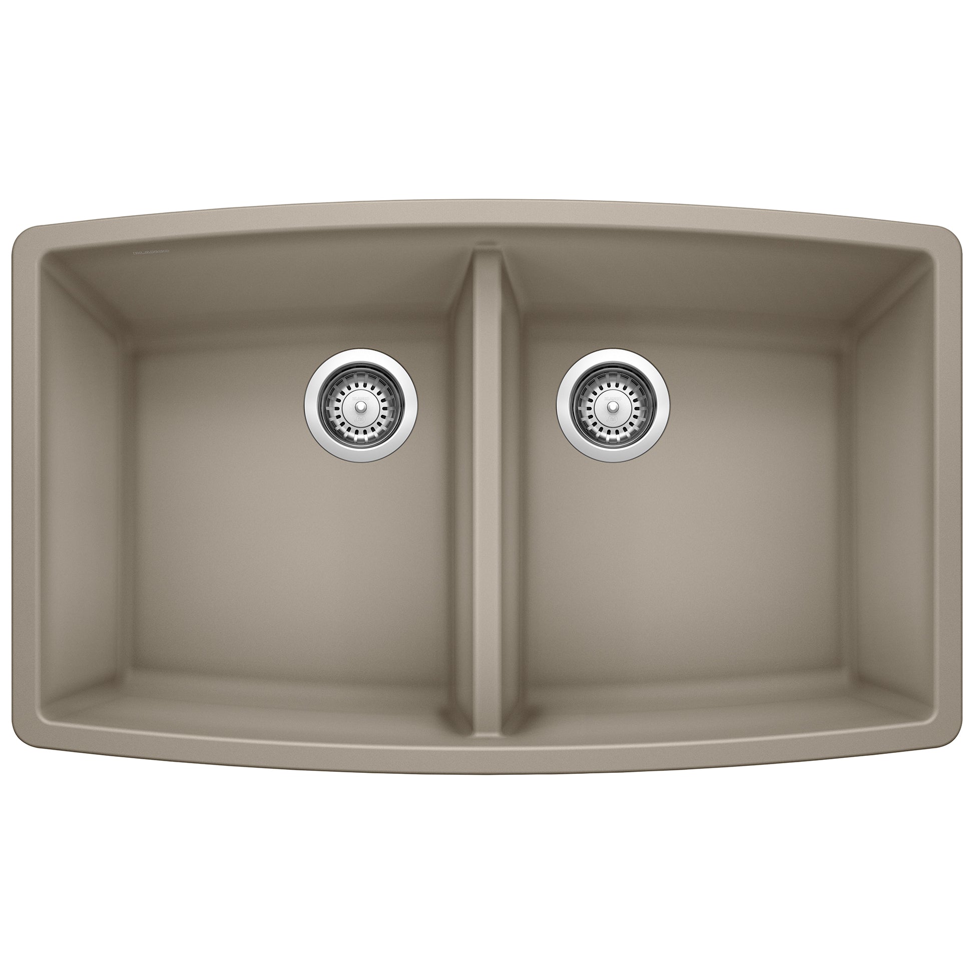 BLANCO 441290 Performa Performa SILGRANIT 33" 50/50 Double Bowl Undermount Kitchen Sink - Truffle in Truffle