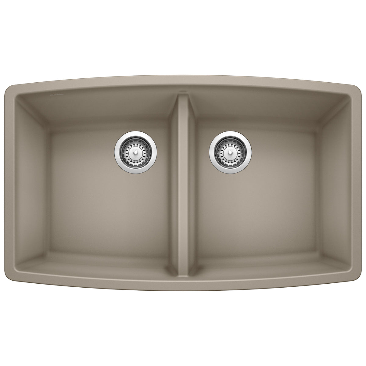 BLANCO 441290 Performa Performa SILGRANIT 33" 50/50 Double Bowl Undermount Kitchen Sink - Truffle in Truffle