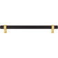 JEFFREY ALEXANDER 5192MBBG Key Grande 192 mm Center-to-Center Bar Pull - Matte Black w/Brushed Gold