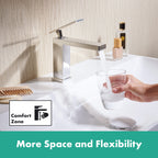 HANSGROHE 73014001 Tecturis E Single-Hole Faucet 110 with Pop-Up Drain, 1.2 GPM - Chrome